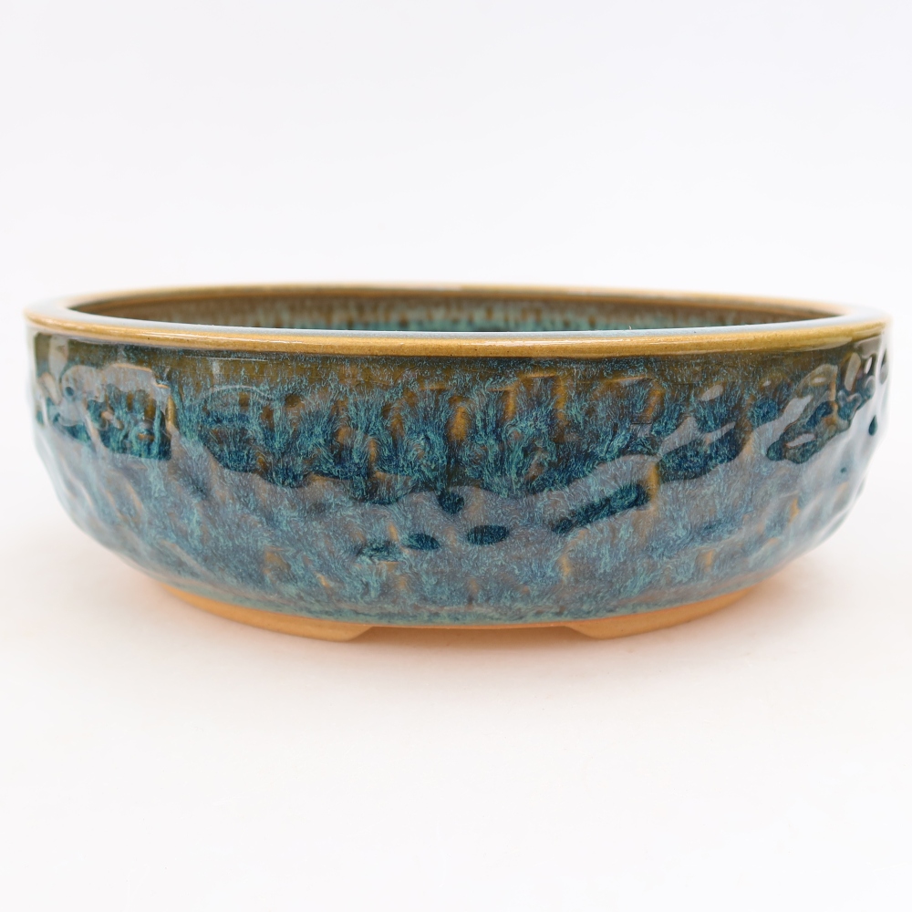 Vaso da bonsai in ceramica 23 x 23 x 7 cm, colore blu