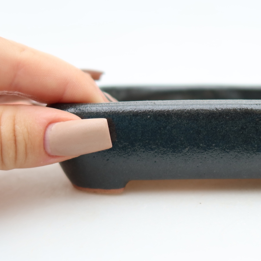 Vaso da bonsai in ceramica 12,5 x 9 x 3,5 cm, colore nero