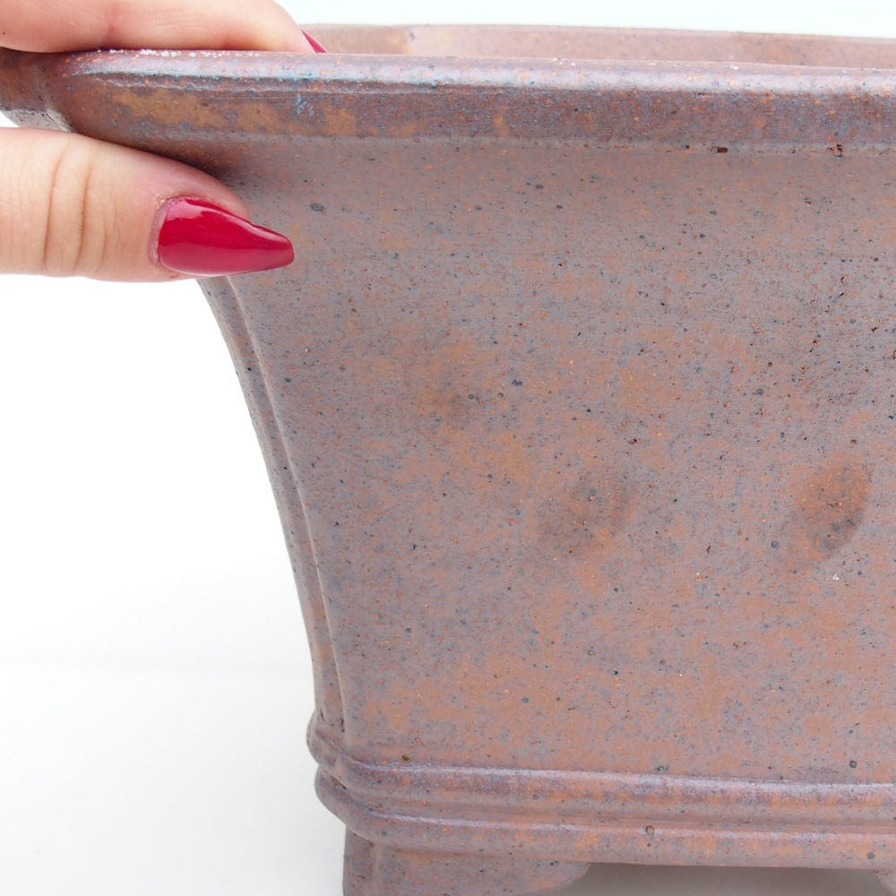 Ciotola bonsai in ceramica 23,5 x 23,5 x 17 cm, colore metallo