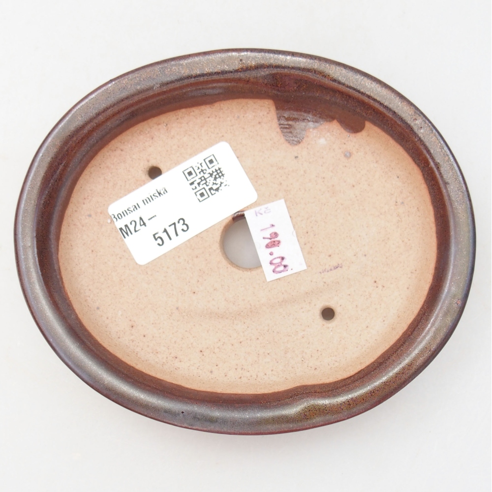 Ciotola per bonsai in ceramica 12,5 x 10,5 x 2 cm, marrone