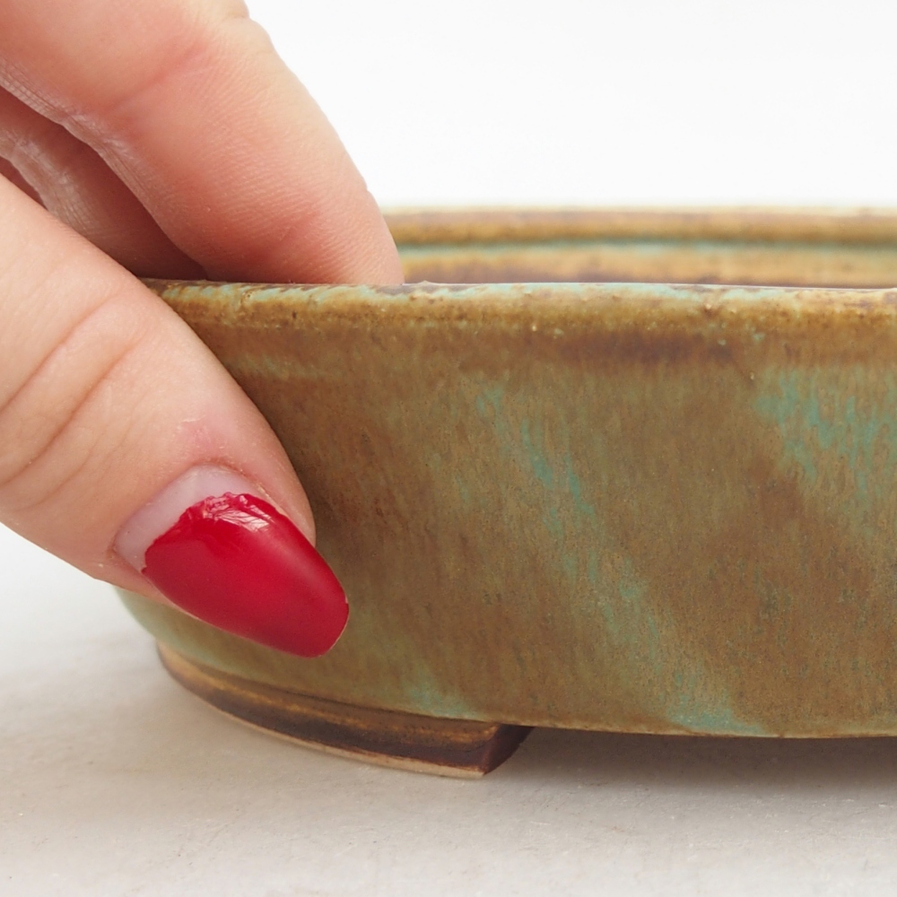 Ciotola bonsai in ceramica 18,5 x 16,5 x 4,5 cm, verde