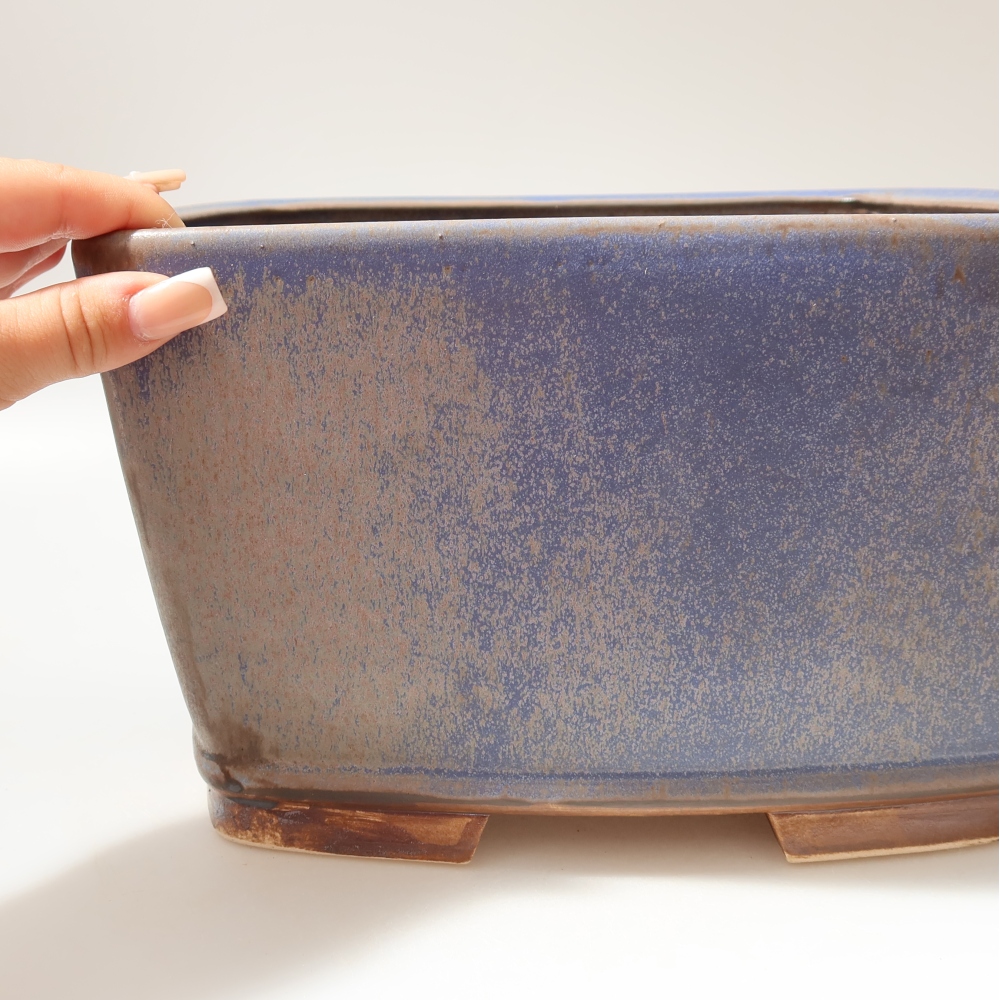 Vaso da bonsai in ceramica 26,5 x 26,5 x 15,5 cm, colore blu
