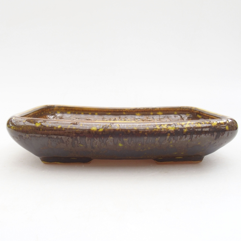Ciotola bonsai in ceramica 17 x 14 x 3,5 cm, giallo