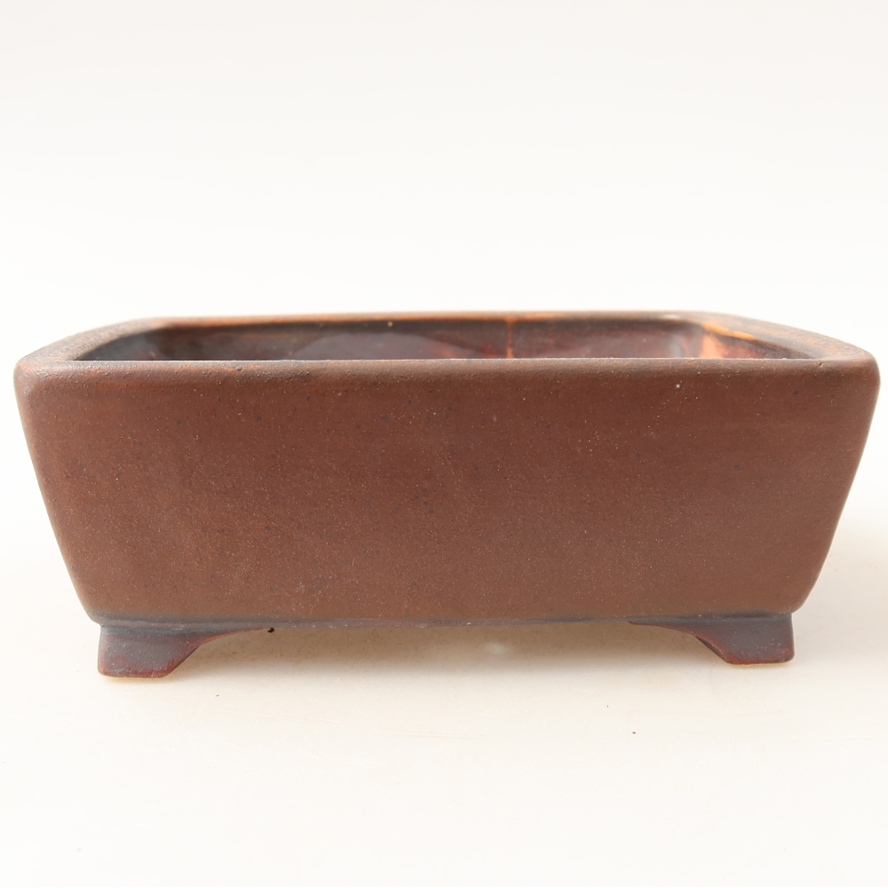 Vaso in ceramica per bonsai 13,5 x 11 x 5 cm, colore marrone