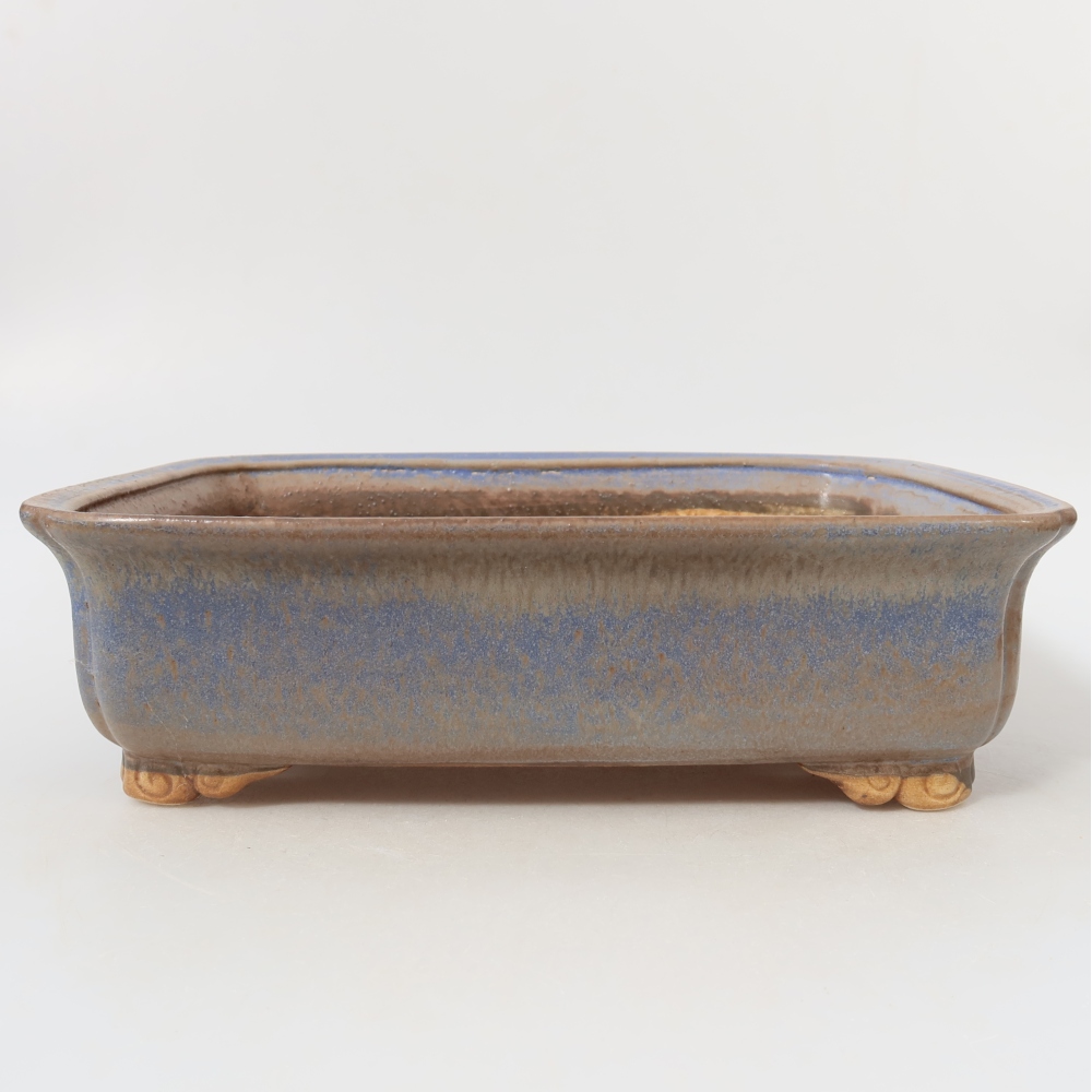 Vaso da bonsai in ceramica 25,5 x 20 x 7 cm, colore blu