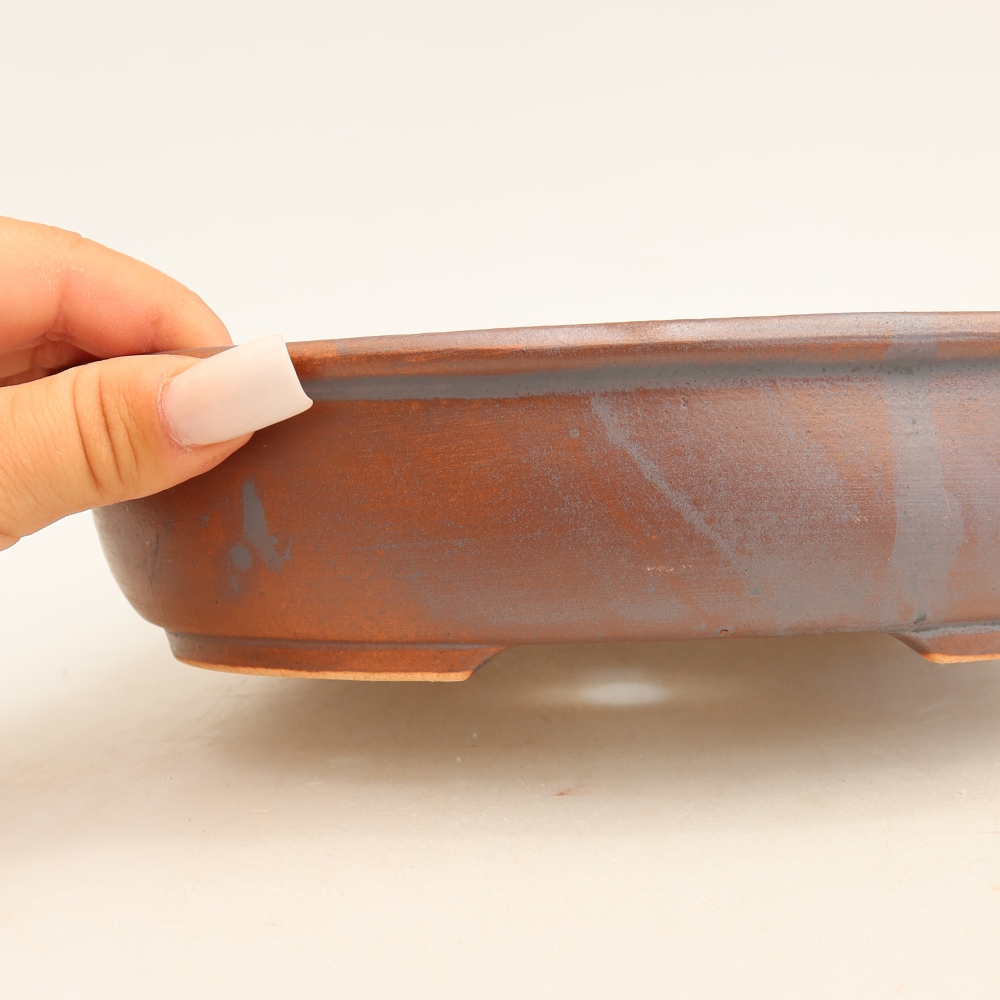 Ciotola bonsai in ceramica 22 x 17 x 5 cm, colore metallo