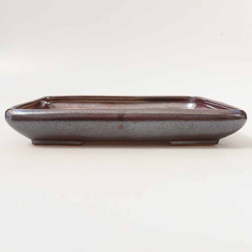 Ciotola bonsai in ceramica 24 x 17,5 x 4 cm, colore metallo