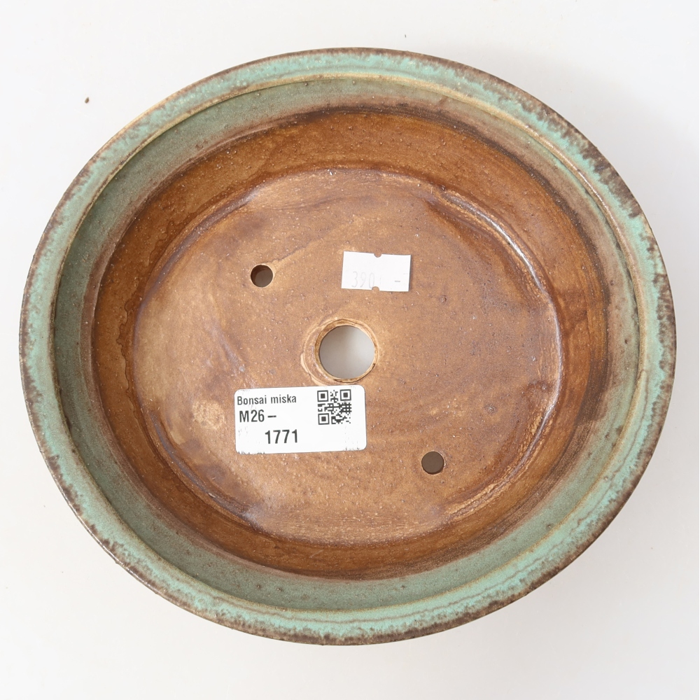 Vaso da bonsai in ceramica 17,5 x 16,5 x 5 cm, colore verde
