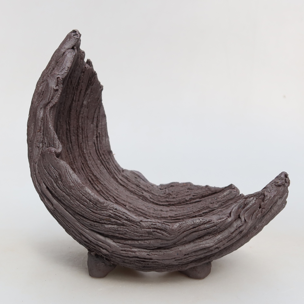 Conchiglia in ceramica  13,5 x 11 x 13,5 cm, colore marrone