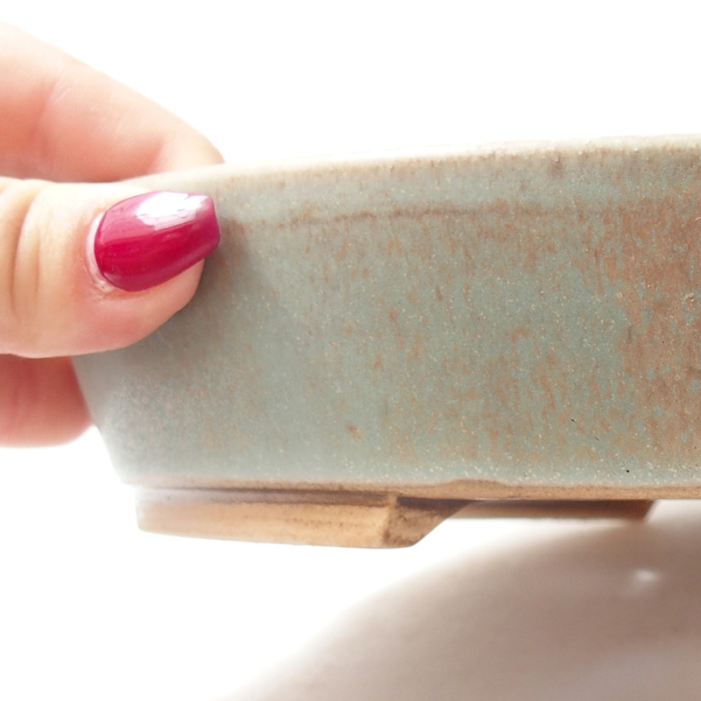 Ciotola per bonsai in ceramica 22,5 x 20 x 4 cm, verde