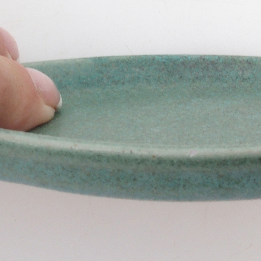 Piattino in ceramica H05 -11 x 8,5 x 1 cm - verde