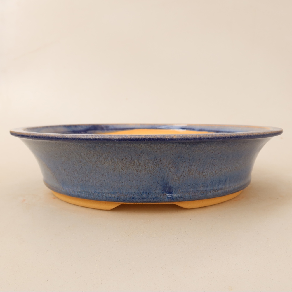 Vaso da bonsai in ceramica 25 x 25 x 6 cm, colore blu