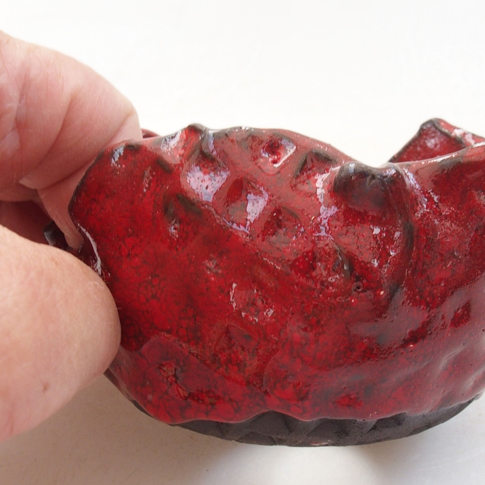 Guscio in ceramica 8 x 7 x 5,5 cm , colore rosso