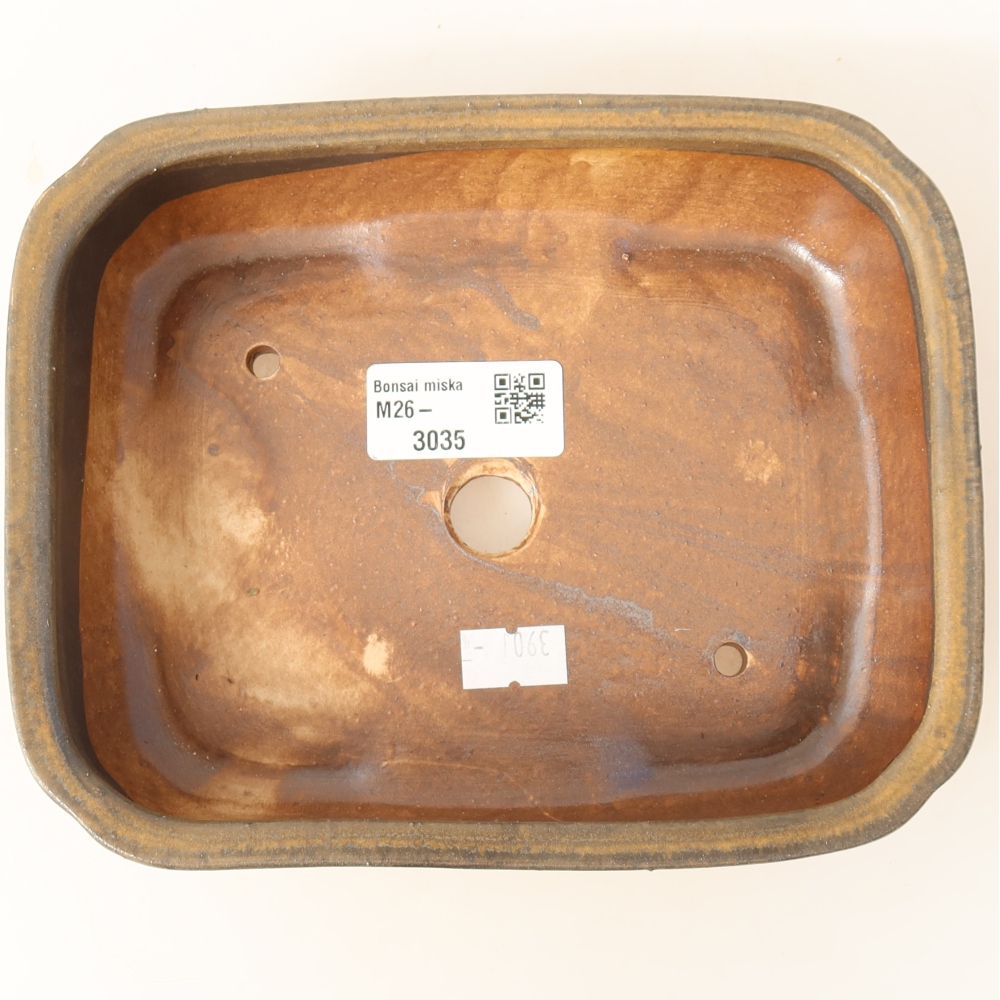 Vaso per bonsai in ceramica 18 x 14 x 4,5 cm, colore marrone
