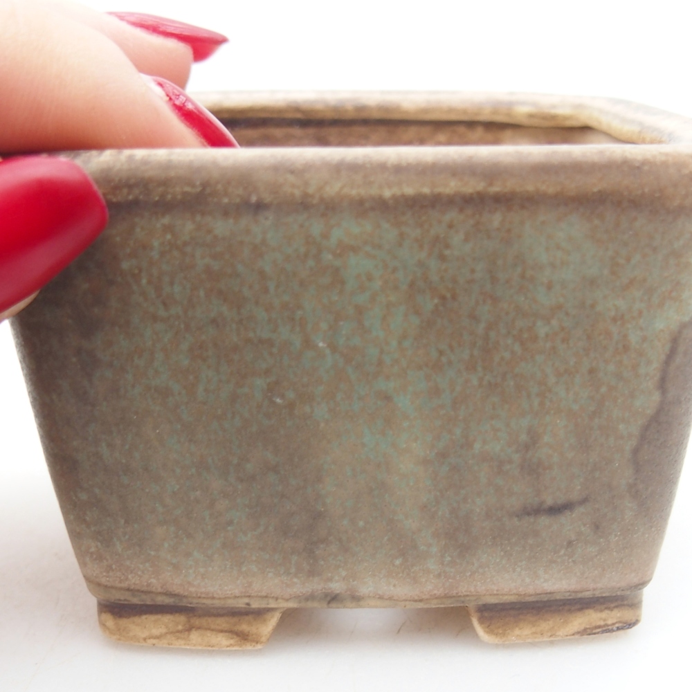 Ciotola per bonsai in ceramica 6 x 6 x 4,5 cm, verde