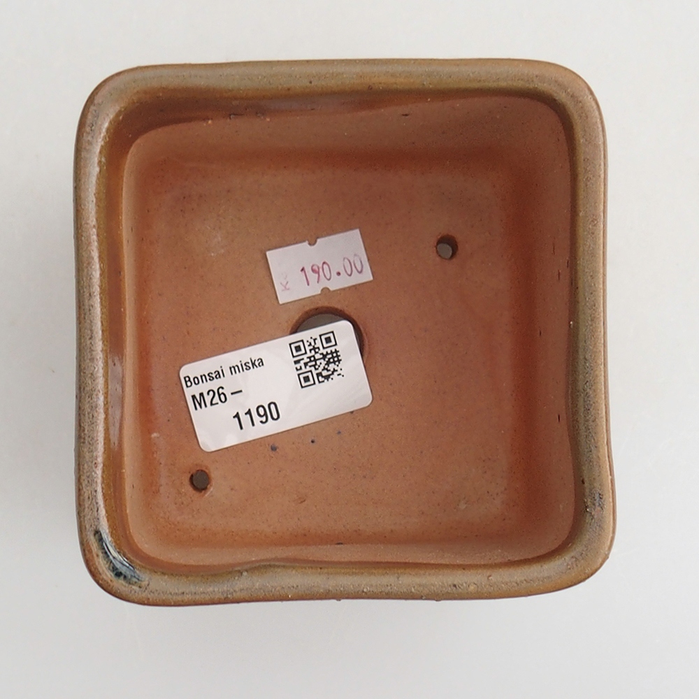 Ciotola per bonsai in ceramica 10 x 10 x 8 cm, marrone
