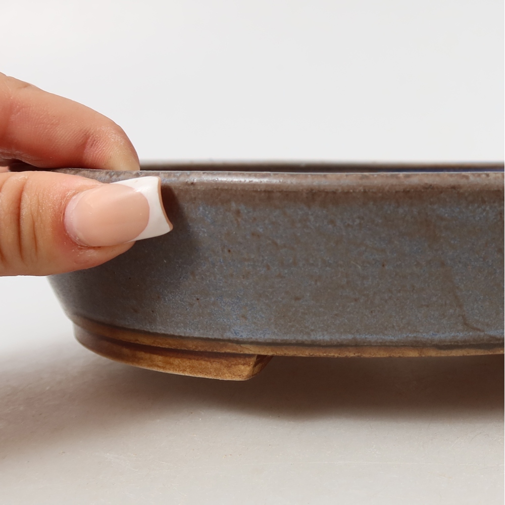 Vaso da bonsai in ceramica 21 x 19 x 4,5 cm, colore blu