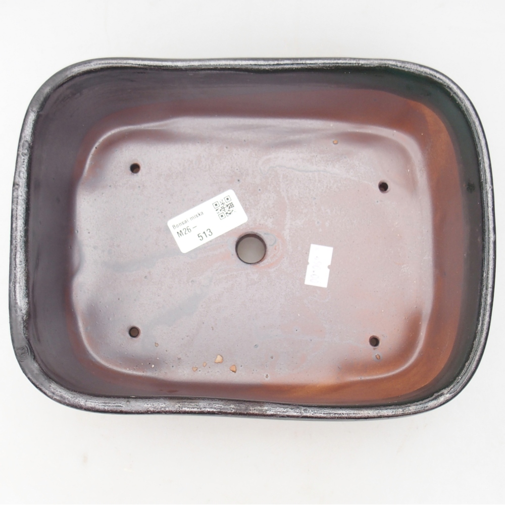 Ciotola bonsai in ceramica 23 x 17 x 7,5 cm, verde