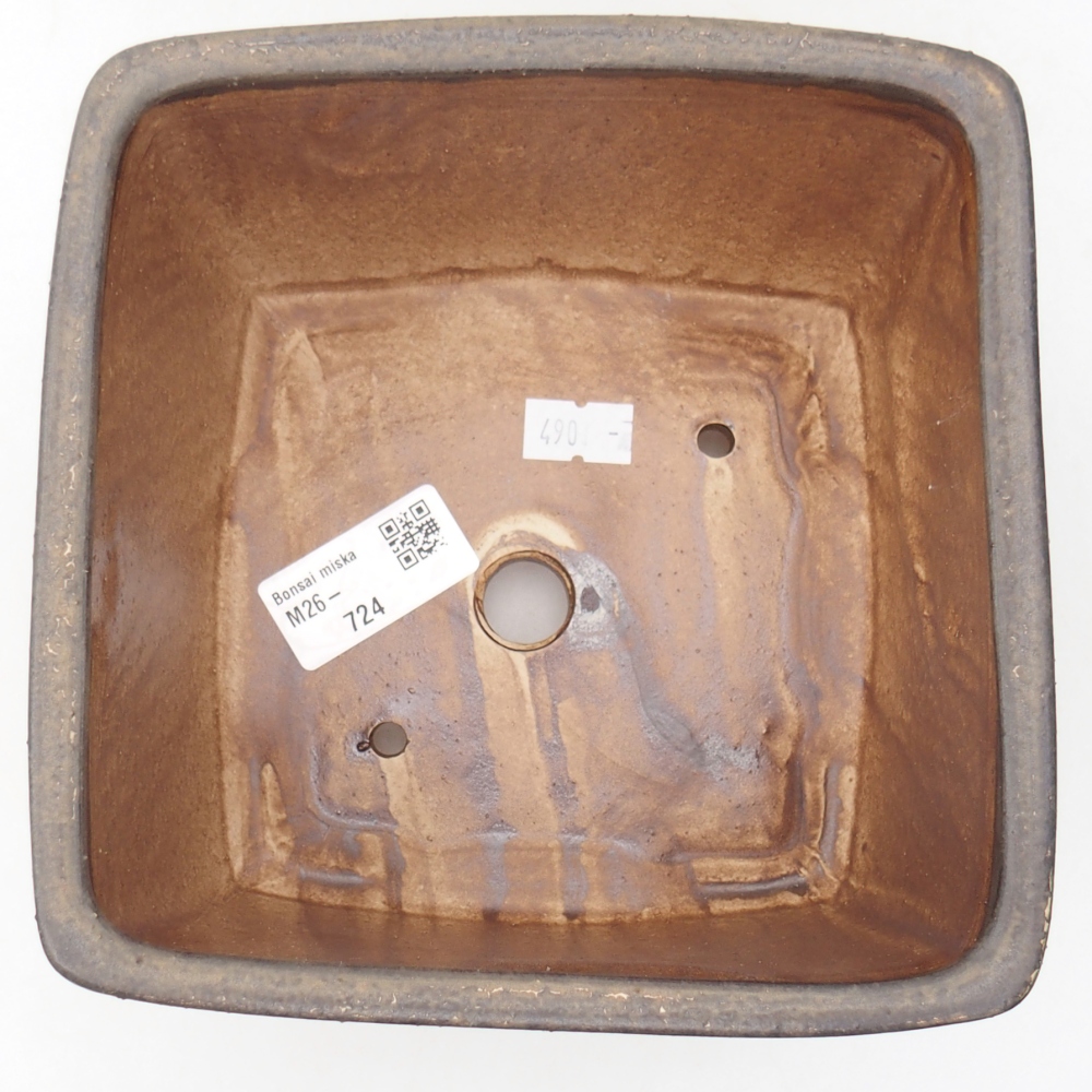Ciotola per bonsai in ceramica 16 x 16 x 10 cm, marrone