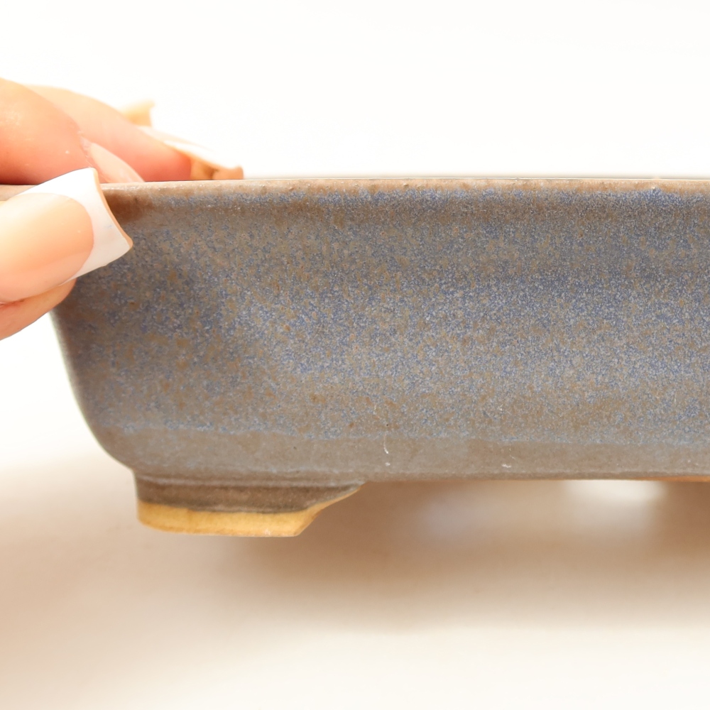 Vaso da bonsai in ceramica 15 x 13 x 4,5 cm, colore blu