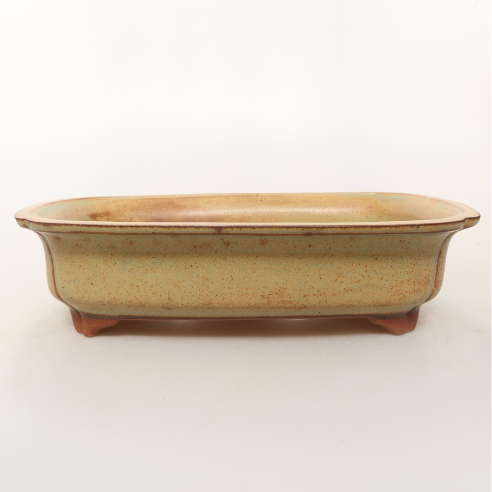 Ciotola in ceramica  24,5 x 17,5 x 6 cm, colore verde-marrone