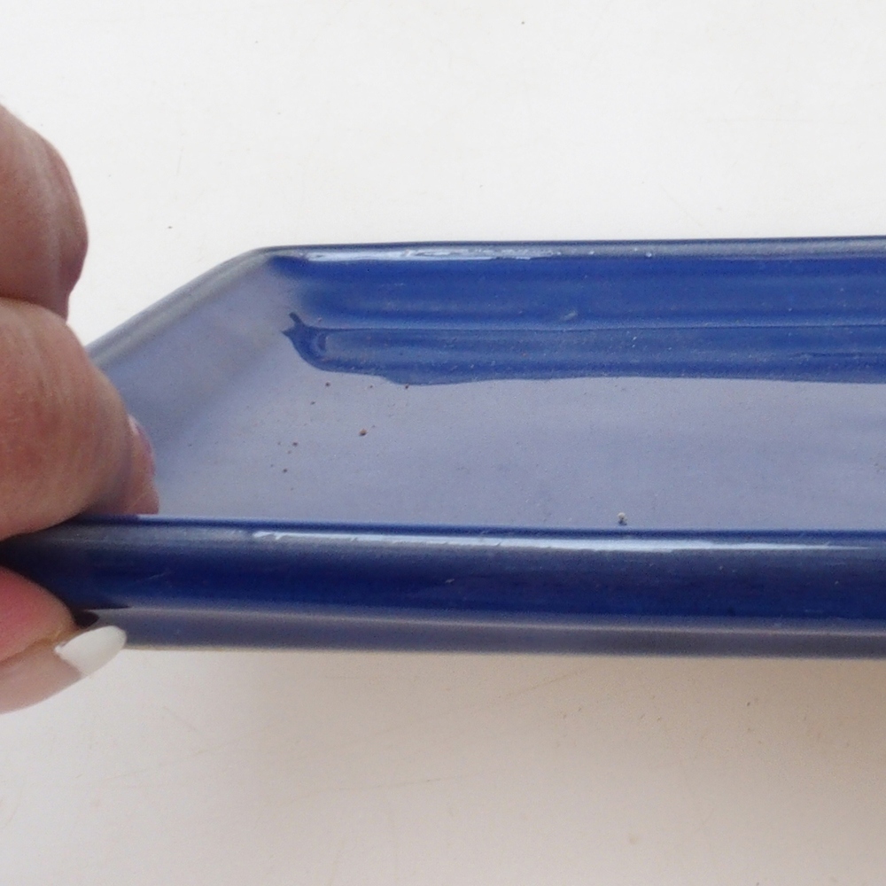 Piattino bonsai rettangolo 19,5 x 14 x 1,5 cm - blu
