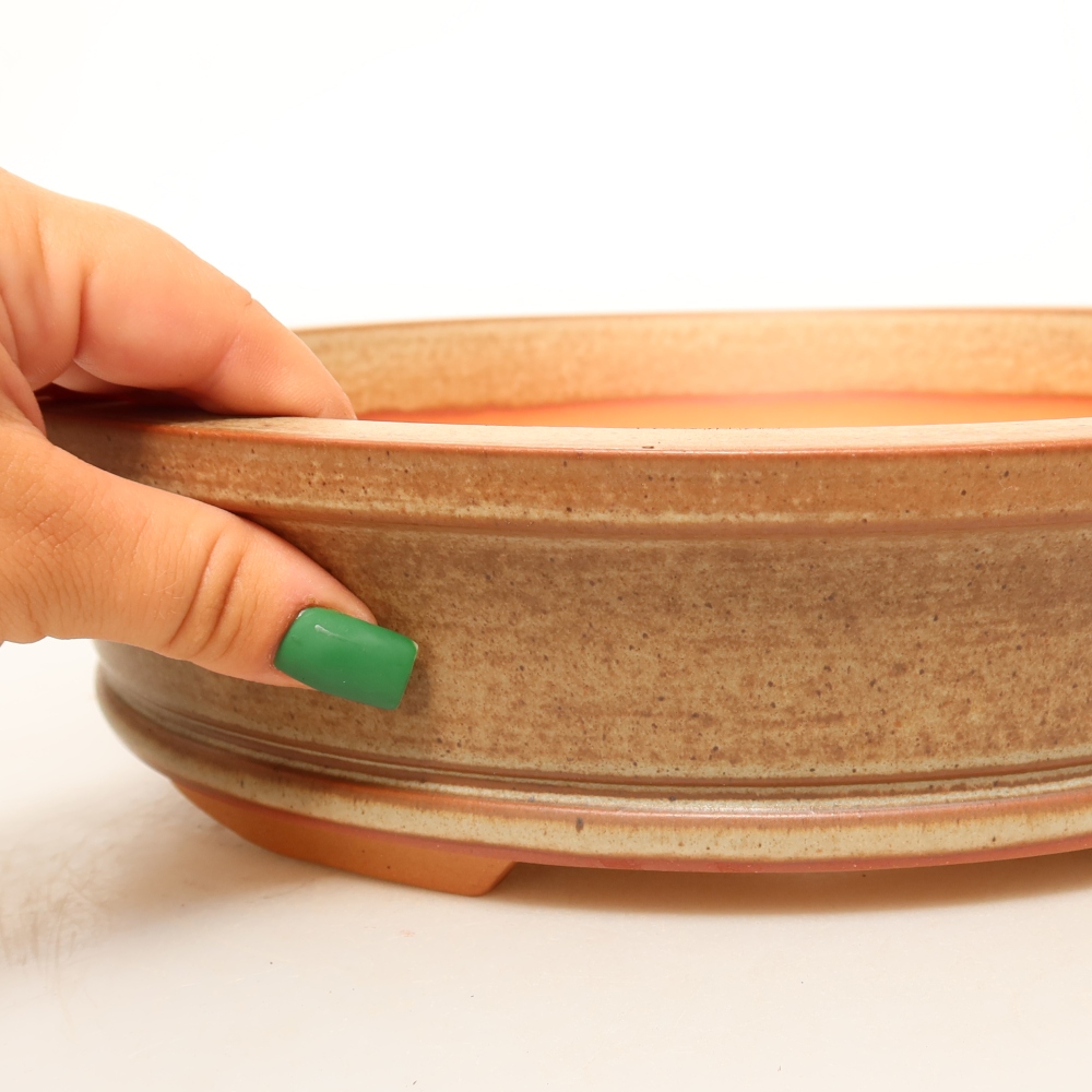 Contenitore in ceramica 31 x 31 x 7 cm, colore marrone