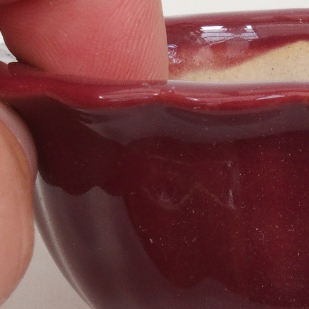 Ciotola per mini bonsai 6,5 x 6,5 x 3,5 cm, bordeaux