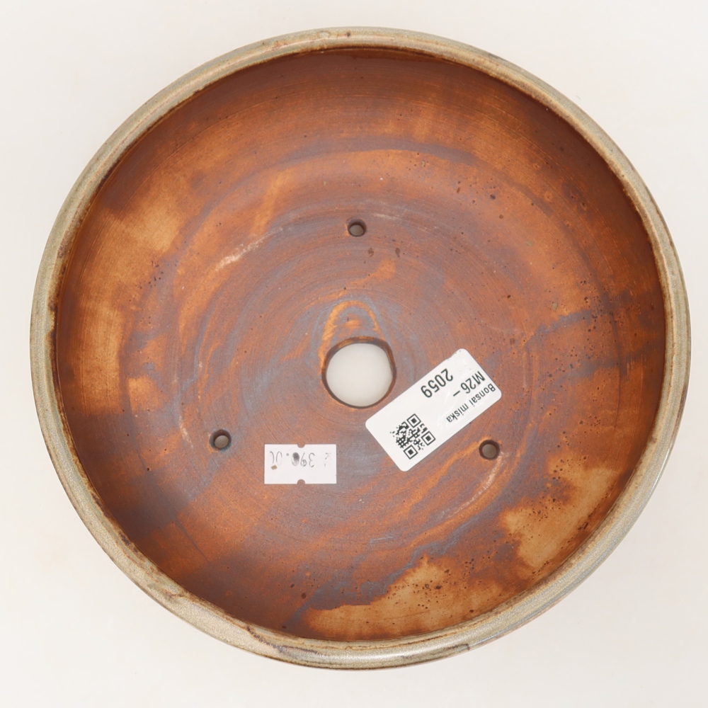 Vaso da bonsai in ceramica 17,5 x 17,5 x 6 cm, colore marrone