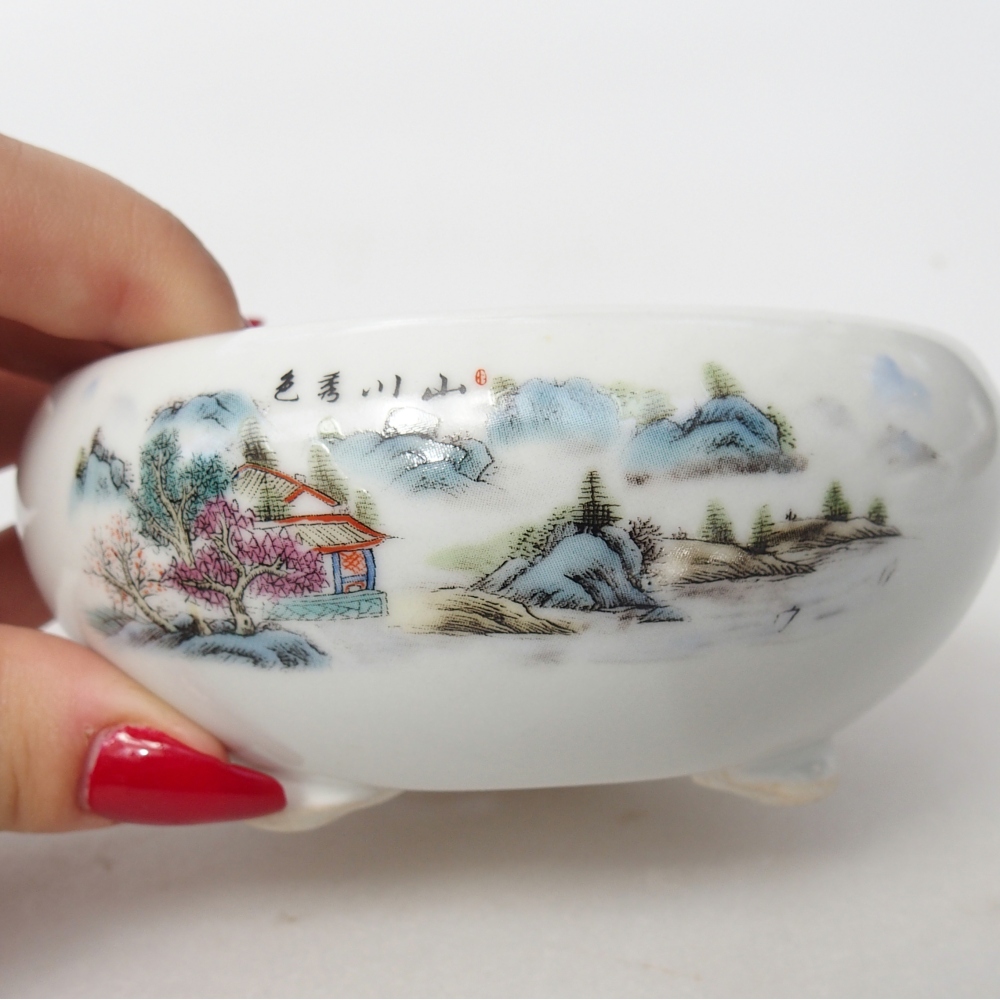 Ciotola per bonsai in ceramica 10 x 10 x 5 cm, colore bianco