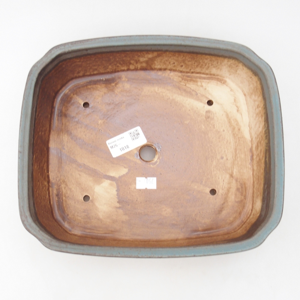 Ciotola bonsai in ceramica 25 x 21,5 x 6,5 cm, colore blu