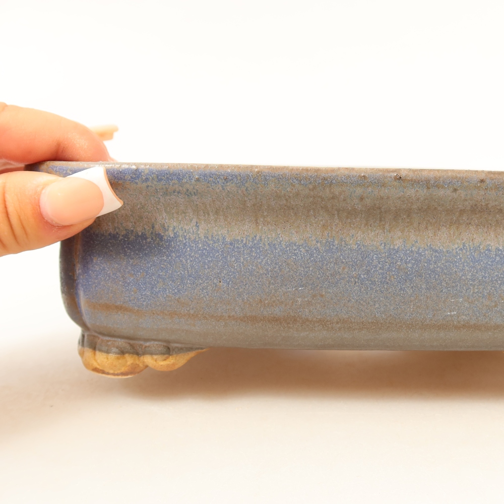 Vaso da bonsai in ceramica 19,5 x 17 x 6 cm, colore blu