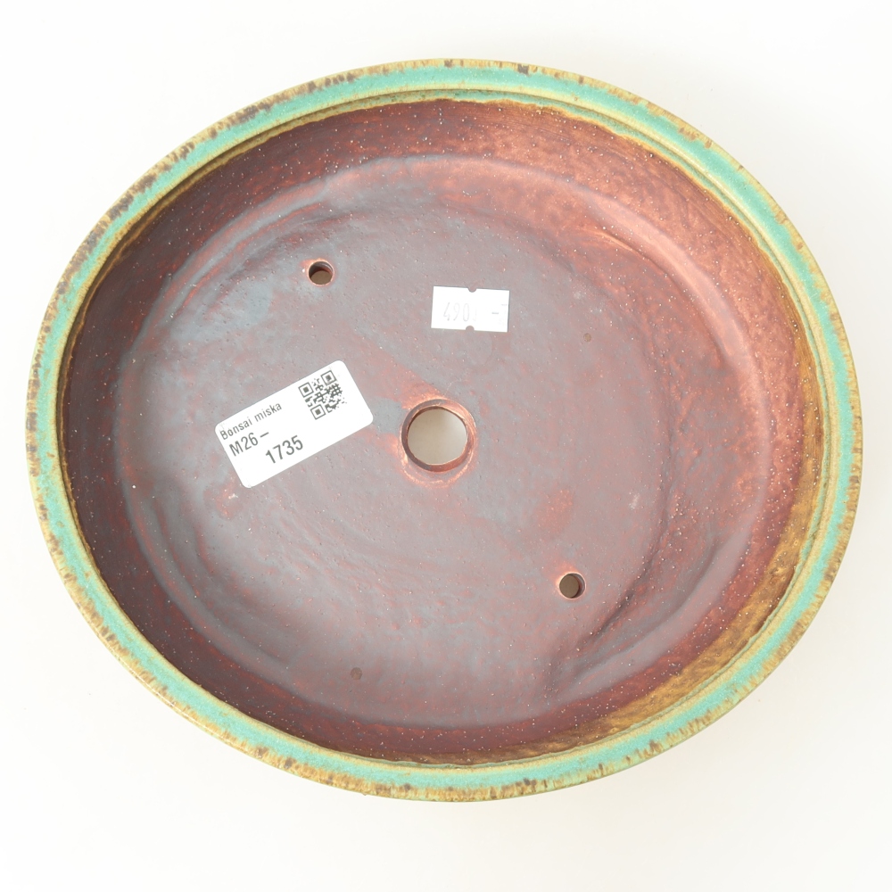 Ciotola bonsai in ceramica 21 x 19 x 4,5 cm, verde