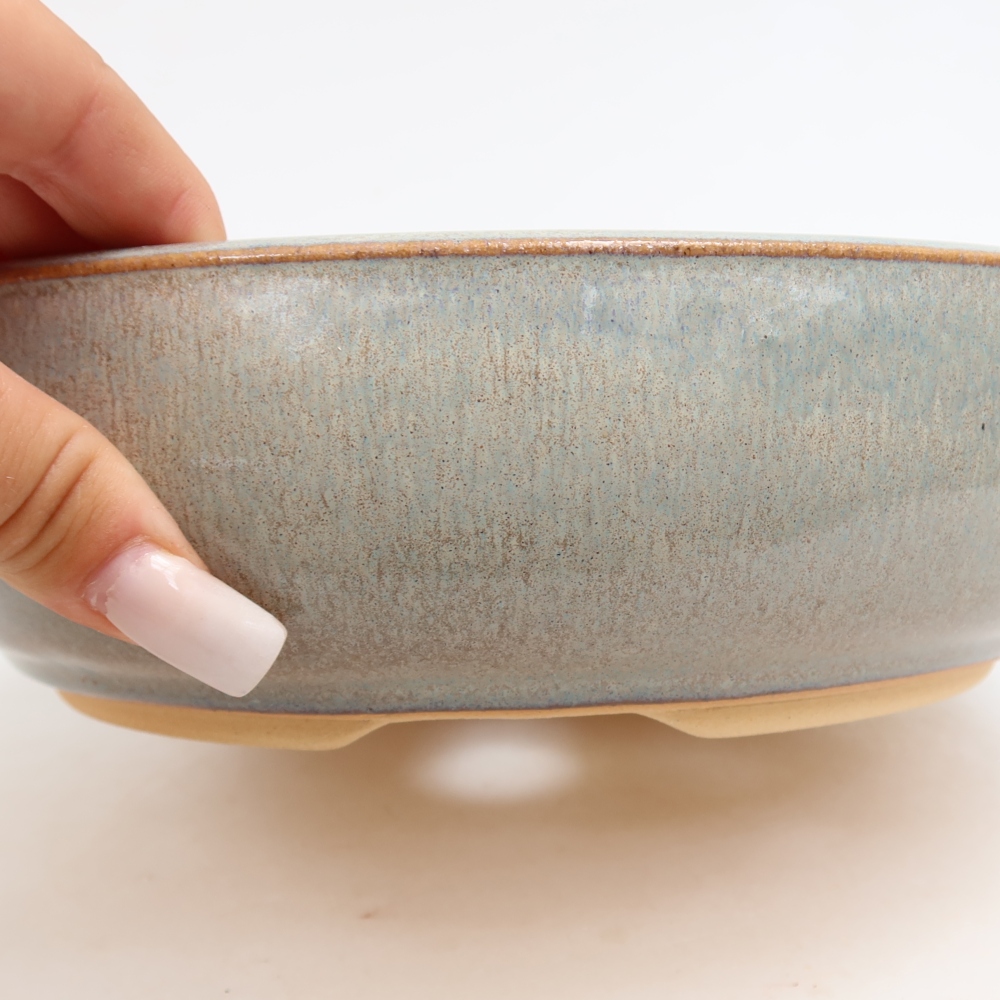 Vaso da bonsai in ceramica 22 x 22 x 6,5 cm, colore grigio