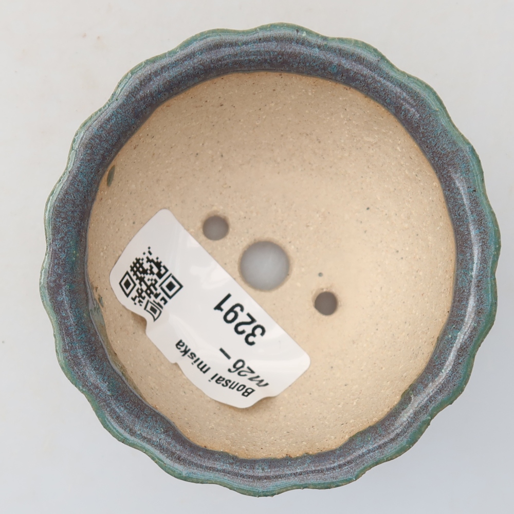 Vaso in ceramica per bonsai 7 x 7 x 3,5 cm, colore grigio