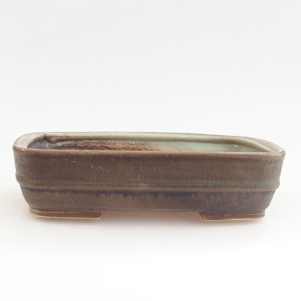 Ciotola per bonsai in ceramica 21,5 x 17,5 x 5,5 cm, marrone