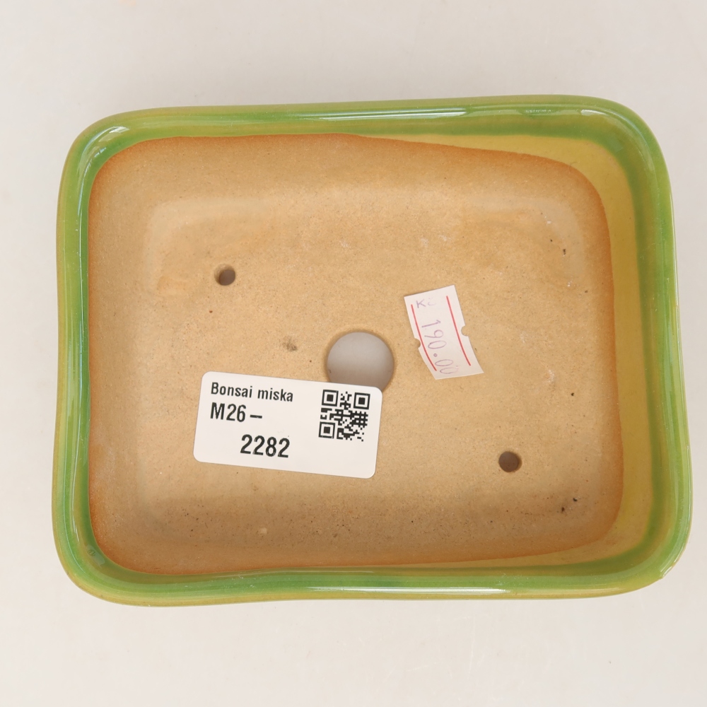 Vaso da bonsai in ceramica 12,5 x 9,5 x 4 cm, colore verde
