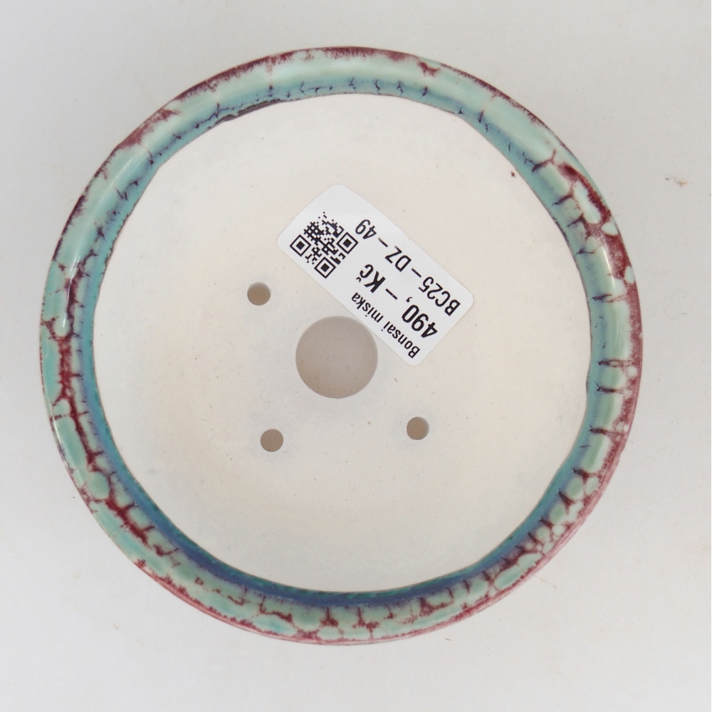 Ciotola per bonsai in ceramica 10,5 x 10,5 x 5 cm, verde