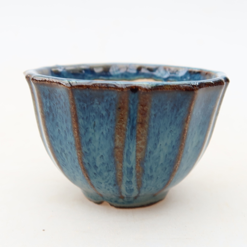 Vaso in ceramica per bonsai 5,5 x 5,5 x 3,5 cm, colore blu