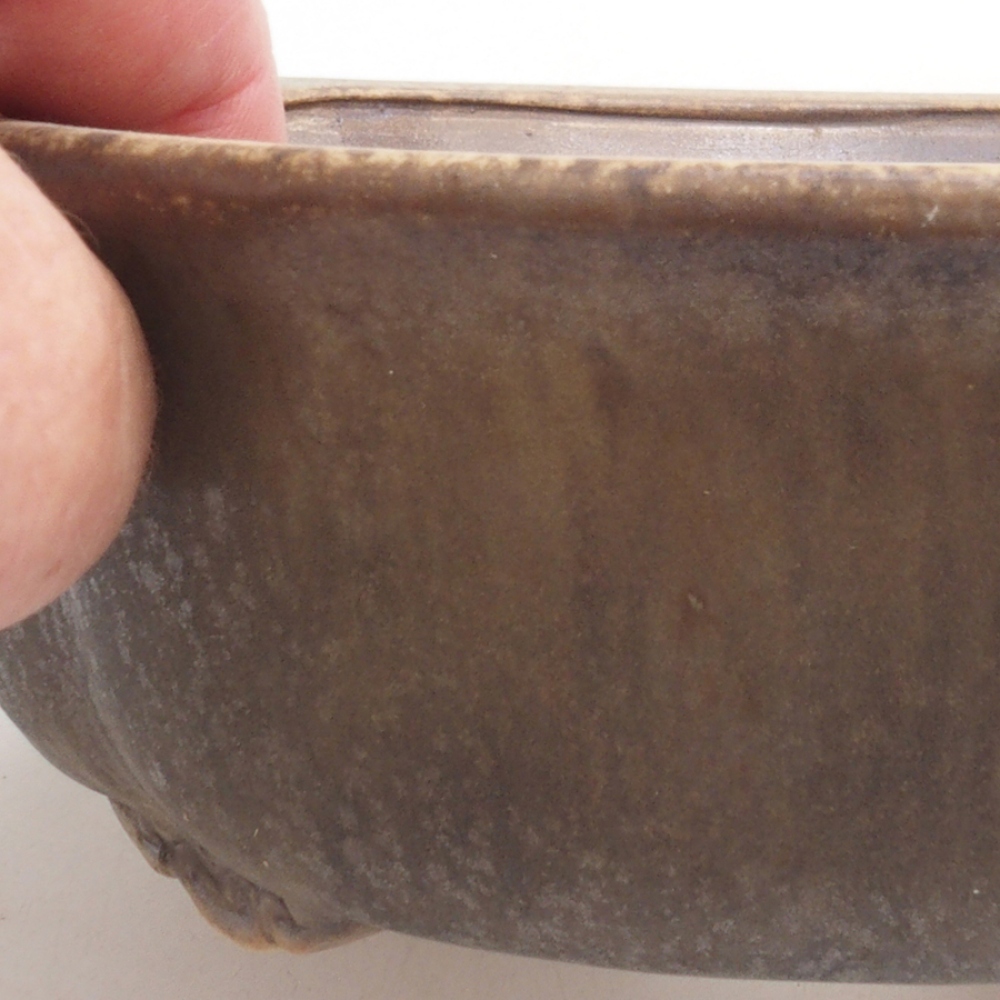 Ciotola per bonsai in ceramica 10 x 8,5 x 4 cm, marrone