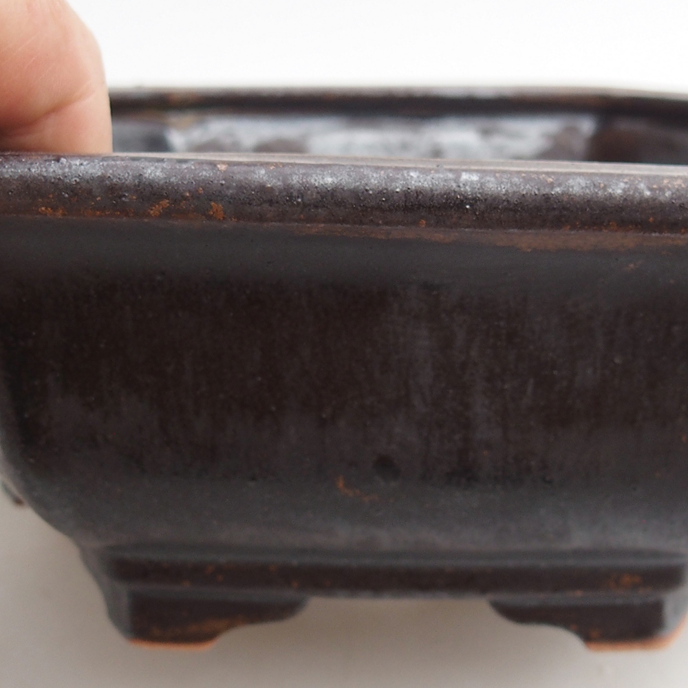 Ciotola bonsai in ceramica 23 x 21 x 7,5 cm, colore metallo