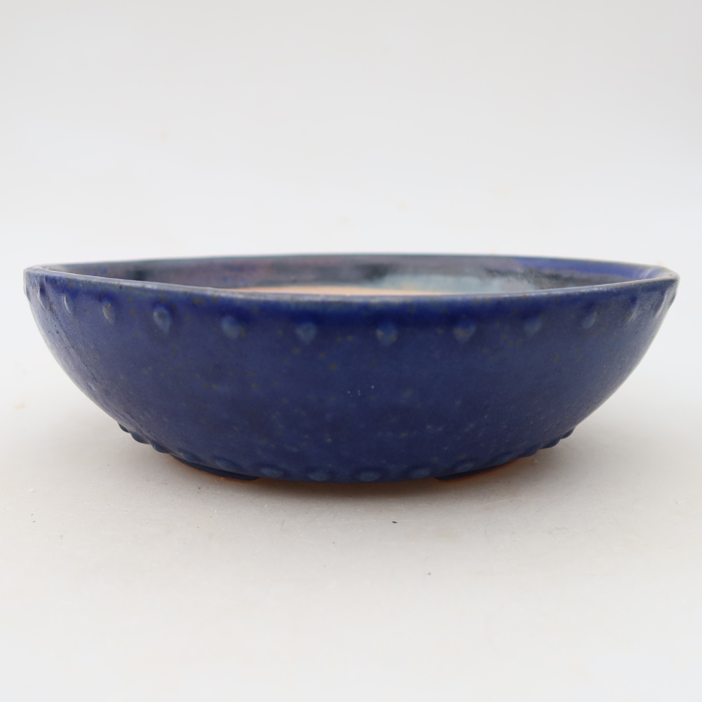 Vaso da bonsai in ceramica 17 x 17 x 5 cm, colore blu