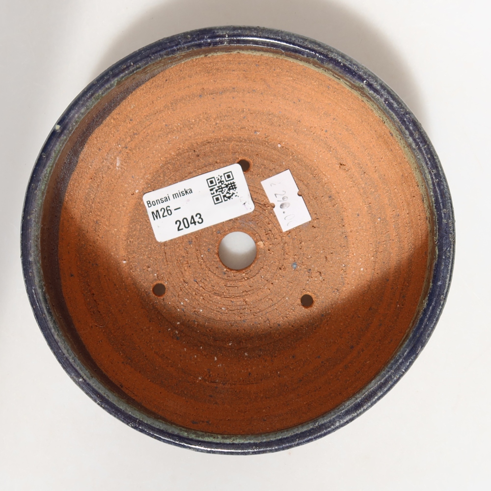 Vaso da bonsai in ceramica 14 x 14 x 5 cm, colore blu