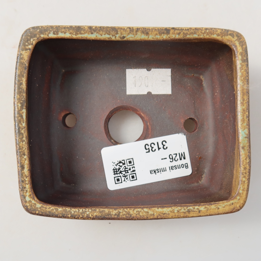Vaso da bonsai in ceramica 9,5 x 7,5 x 3,5 cm, colore verde