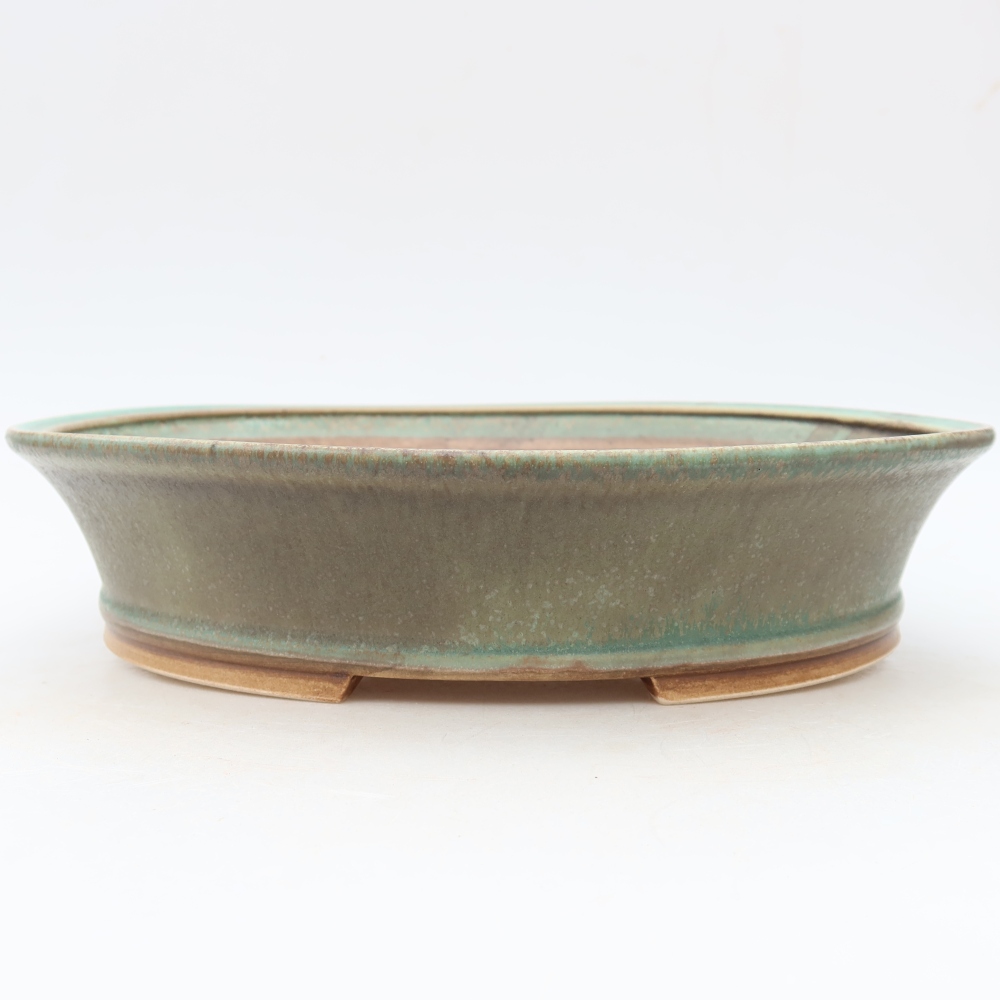 Vaso da bonsai in ceramica 27 x 24,5 x 6 cm, colore verde