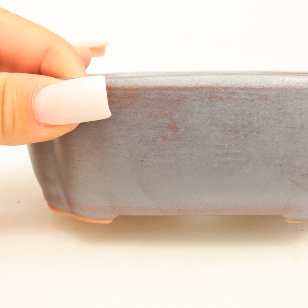 Vaso da bonsai in ceramica 12,5 x 10 x 4,5 cm, colore metallizzato