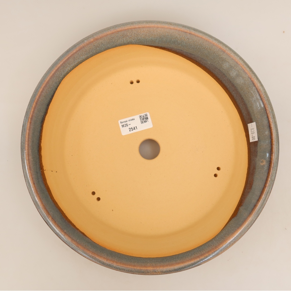 Vaso da bonsai in ceramica 28,5 x 28,5 x 7 cm, colore grigio