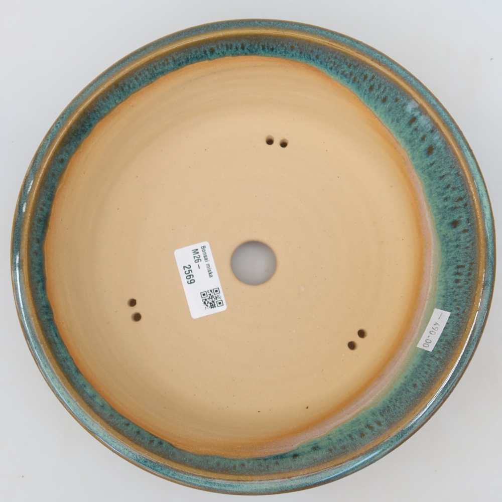 Vaso da bonsai in ceramica 23,5 x 23,5 x 6 cm, colore blu