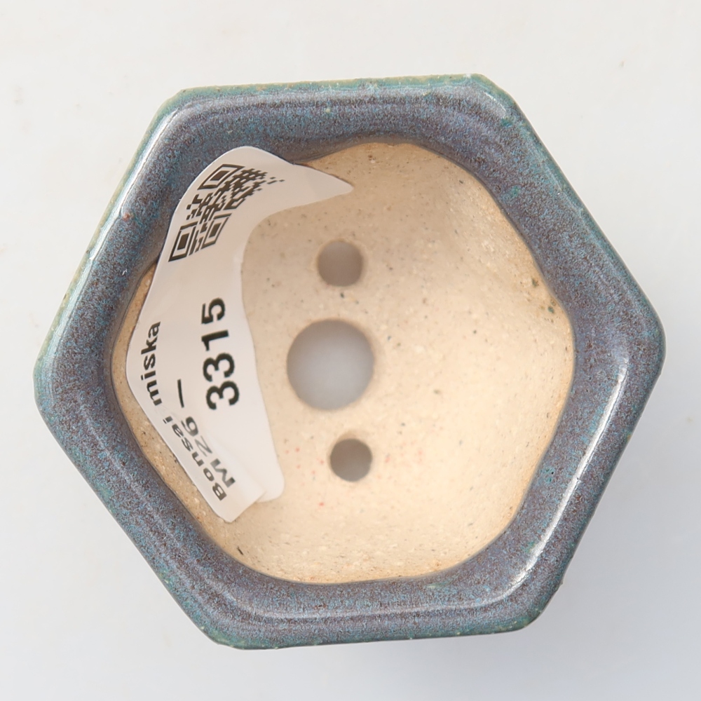 Vaso in ceramica per bonsai 5,5 x 5 x 3 cm, colore grigio