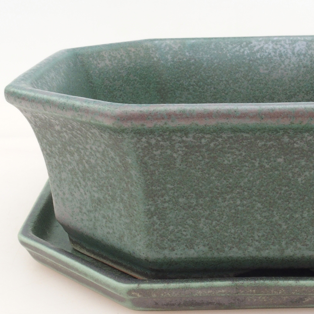Ciotola bonsai + piattino H14 - verde